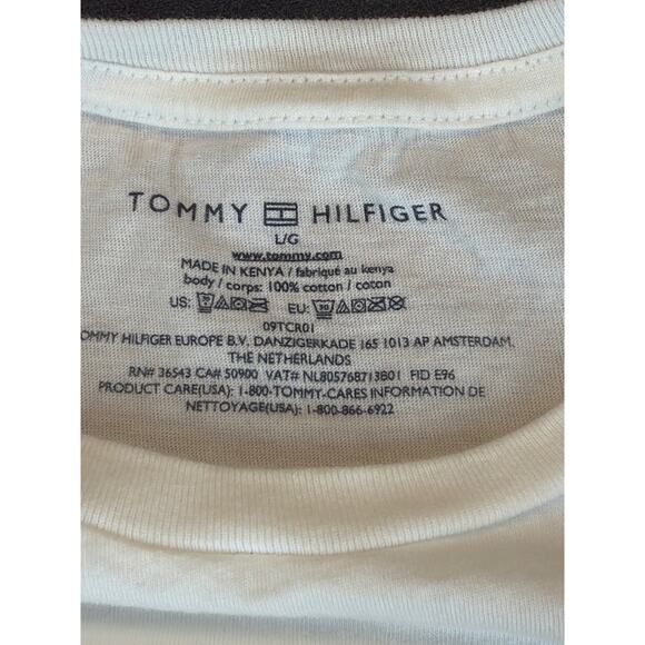 Tommy Hilfiger Short Sleeve T-Shirt White Mens Lg - Picture 2 of 6